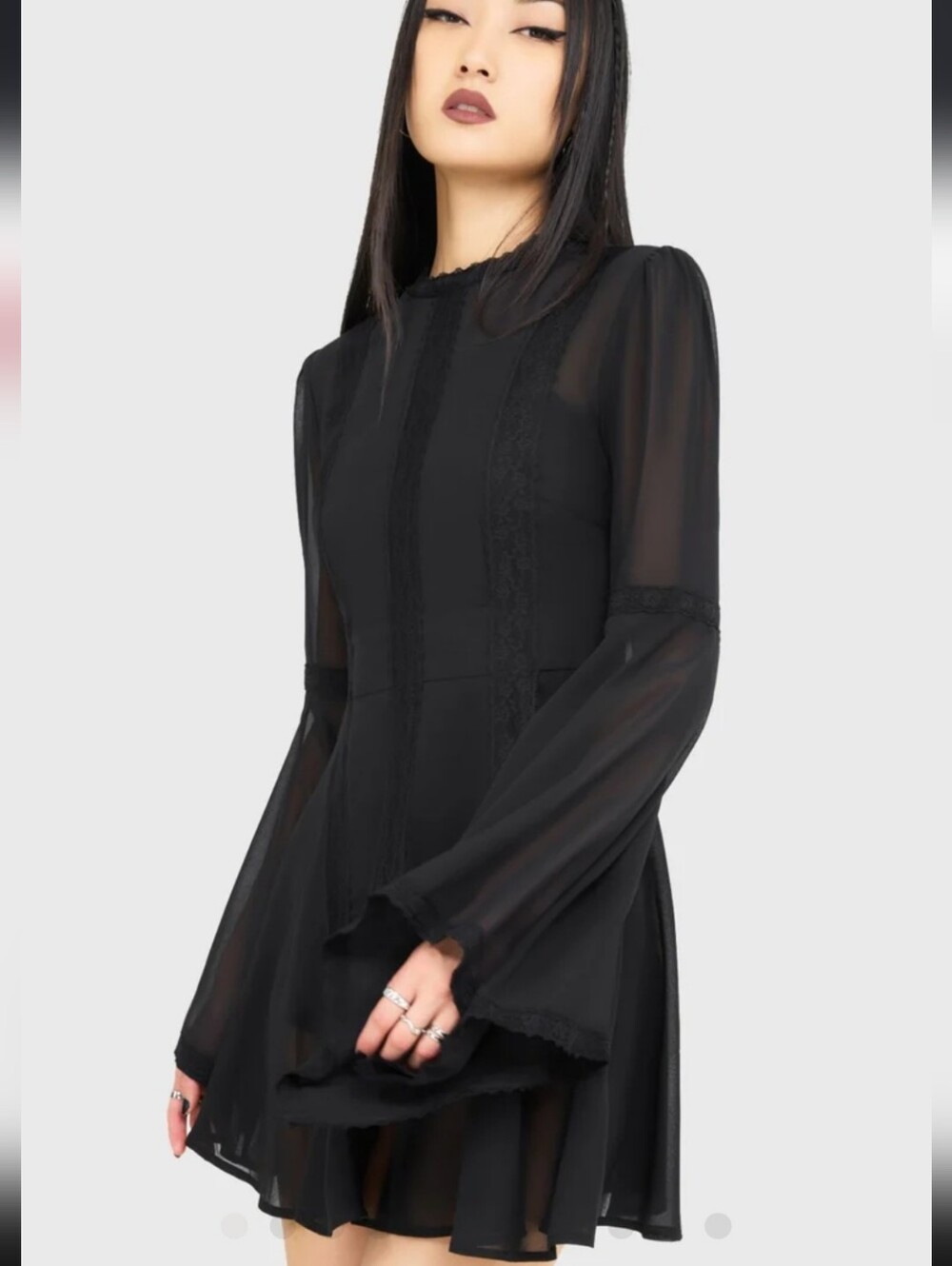 Killstar Black Gothic Long Sleeve Dress